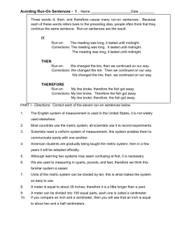 Avoiding Run-On Sentences - 1