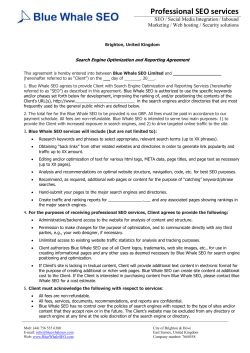 SEO Agreement - Blue Whale SEO