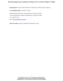 Action of Natural Abscisic Acid Precursors and Catabolites on