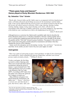 Games played at the Rocky Mountain Rendezvous