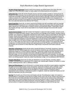 Rock Mountain Lodge Rental Agreement