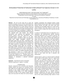 Antioxidant Potential of Selected Underutilized Fruit Species Grown