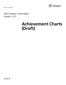 The Ontario Curriculum &ndash; Grades 1&ndash;12: Achievement Charts (Draft)