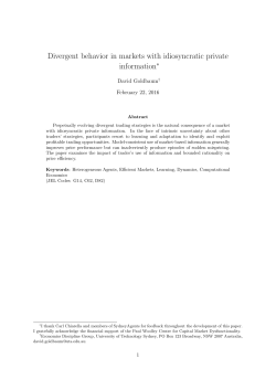 Divergent behavior in markets with idiosyncratic private information