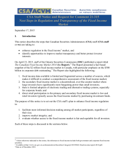 CSA Staff Notice and Request for Comment 21