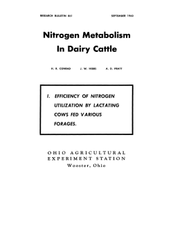 Nitrogen Metabolism In Dairy Cattle