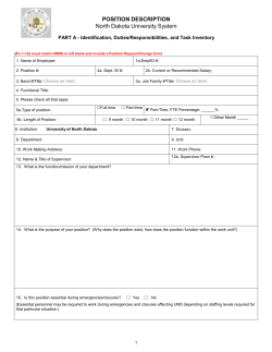 Position Description Form - University of North Dakota