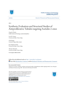 Synthesis, Evaluation and Structural Studies of