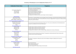 University of Roehampton List of Collaborative Partners 16-17