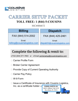 Carrier Packet - Cousins Logistics