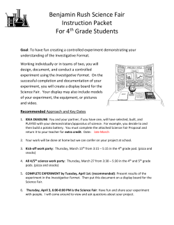 SCIENCE FAIR PROPOSAL Goal