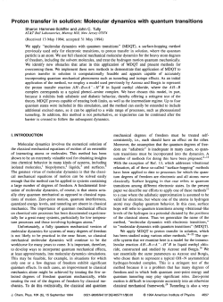 Proton transfer in solution: Molecular dynamics