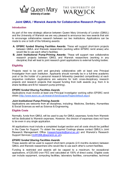 Joint Institutional Pump-Priming Awards