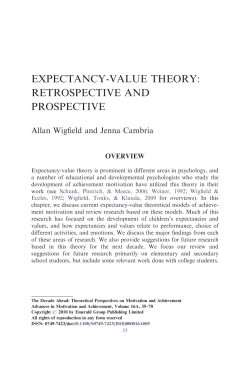 Expectancy-value theory - Lisa Linnenbrink