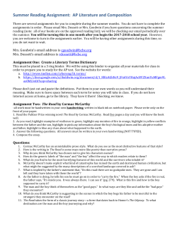 Summer Reading Assignment: AP Literature and Composition