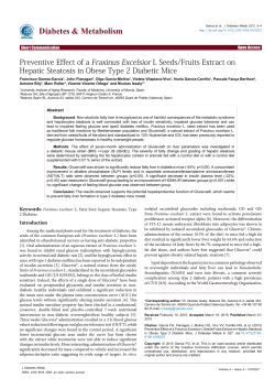Preventive Effect of a Fraxinus Excelsior L Seeds/Fruits Extract on