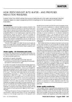 how pesticides get into water &ndash; and proposed reduction measures