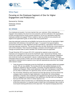 Focusing on the Employee Segment of One for Higher