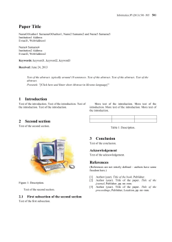 Enter short title in File/Properties/Summary