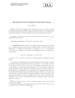 THE MINIMUM RANK PROBLEM OVER FINITE