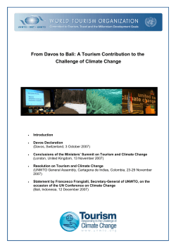 From Davos to Bali - World Tourism Day