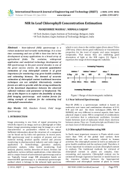 NIR In Leaf Chlorophyll Concentration Estimation