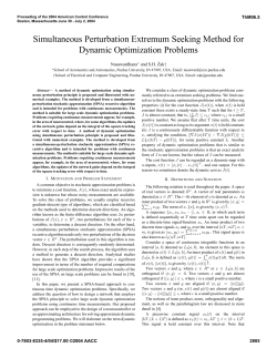 Simultaneous Perturbation Extremum Seeking Method for Dynamic