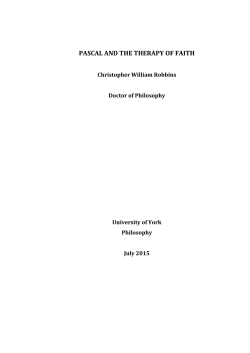 pascal and the therapy of faith