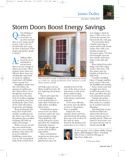Storm Doors Boost Energy Savings