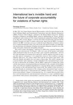International Law`s Invisible Hand and the Future of Corporate