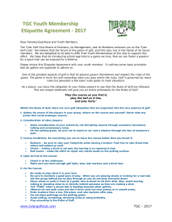 TGC Youth Membership Etiquette Agreement - 2017
