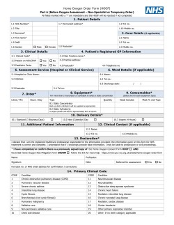 The Dolby Vivisol Fax 0800 7814610 Home Oxygen Order Form
