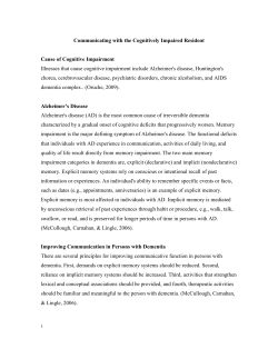 Communicating with the Cognitively Impaired Resident