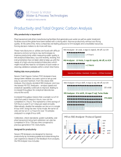 Productivity and Total Organic Carbon Analysis