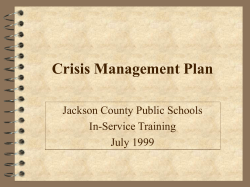 Crisis Management Plan - Panhandle Area Educational Consortium
