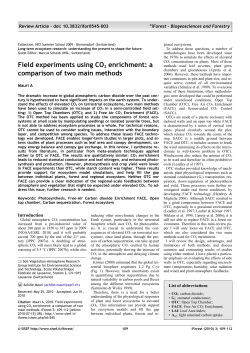 Mauri A - Field experiments using CO2 enrichment: a comparison of