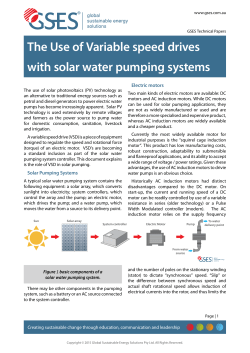 The Use of Variable speed drives with solar water pumping systems