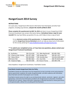 HungerCount Survey 2013
