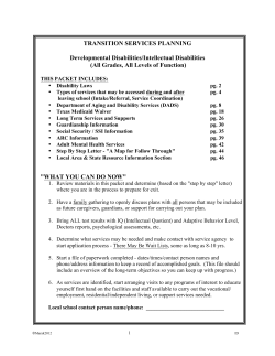 Developmental Disabilities/Intellectual Disabilities