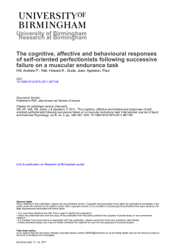 The cognitive, affective and behavioural responses of self