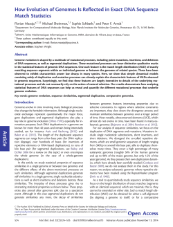 Article How Evolution of Genomes Is Reflected in
