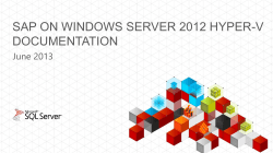 SAP on Hyper-V Deployment Documentation Model