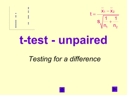 t-test - unpaired