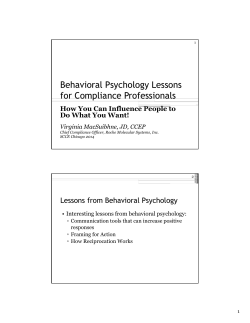 Behavioral Psychology Lessons for Compliance Professionals