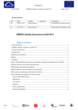 EMREX Quality Assurance Audit 2017