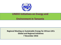 UNIDO Initiatives on Energy and Environment in - UN
