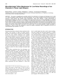 Microfabricated Teflon Membranes for Low