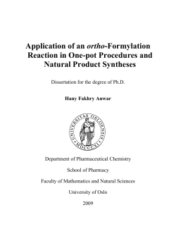 Application of an ortho-Formylation Reaction in One-pot - UiO