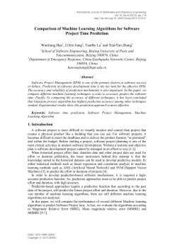 Comparison of Machine Learning Algorithms for Software