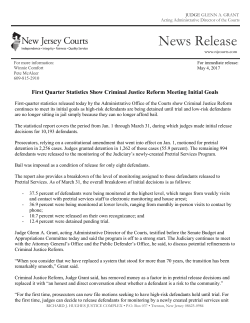 Press Release -- First Quarter Statistics Show